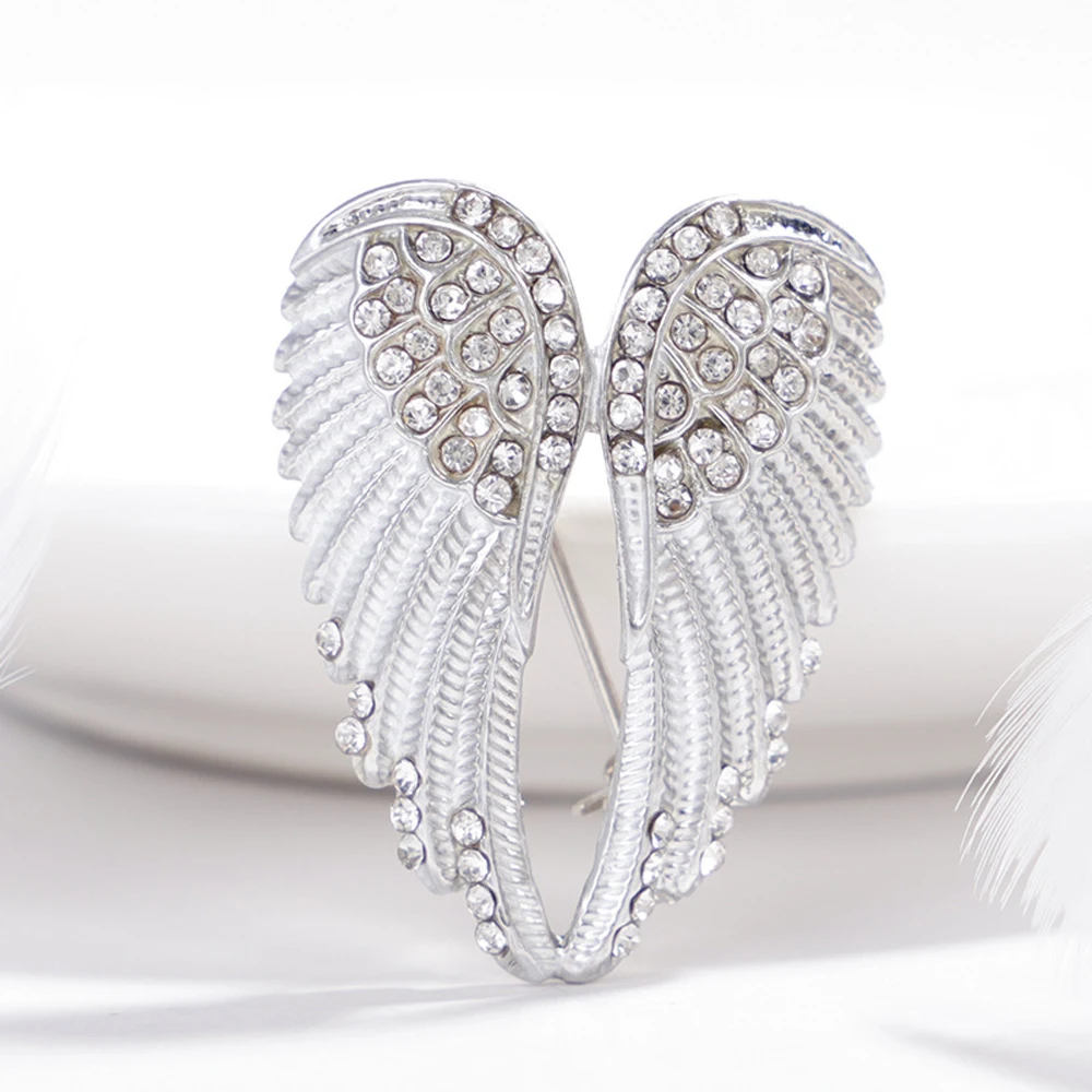 Angel Wings Rhinestone Brooches Pin Women Glitter Collar Pin Clothes Decor Luxury Brooch Wings Exquisite Corsage Enamel Pin Angel Wings Rhinestone Brooches Pin Women Glitter Collar Pin Clothes Decor Luxury Brooch Wings Exquisite Corsage Enamel Pin