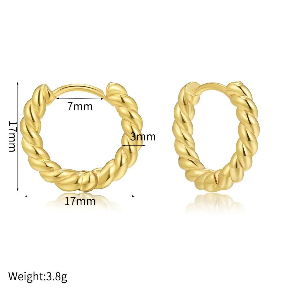 C Shape Twist Croissant Earrings For Women Stainless Steel Hoop Earrings Circle Round Earring Female Fashion Jewelry Orecchini C Shape Twist Croissant Earrings For Women Stainless Steel Hoop Earrings Circle Round Earring Female Fashion Jewelry Orecchini