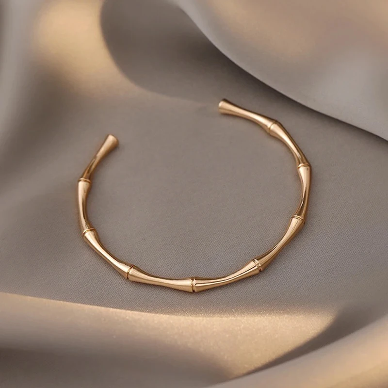 Classic Minimalism Stainless Steel Bamboo Joint Bracelet Bangle For Women Men Fashion Gothic Jewelry Couple Party Friend Gifts Classic Minimalism Stainless Steel Bamboo Joint Bracelet Bangle For Women Men Fashion Gothic Jewelry Couple Party Friend Gifts