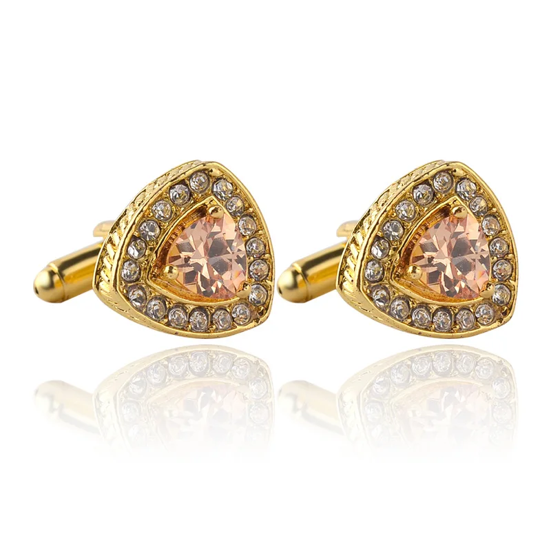 Men's Enamel Crystal Cufflinks Wedding Party Cufflink French Shirt Cuff Buttons Cuff Links Luxury Rhinestone Silver Gold Color