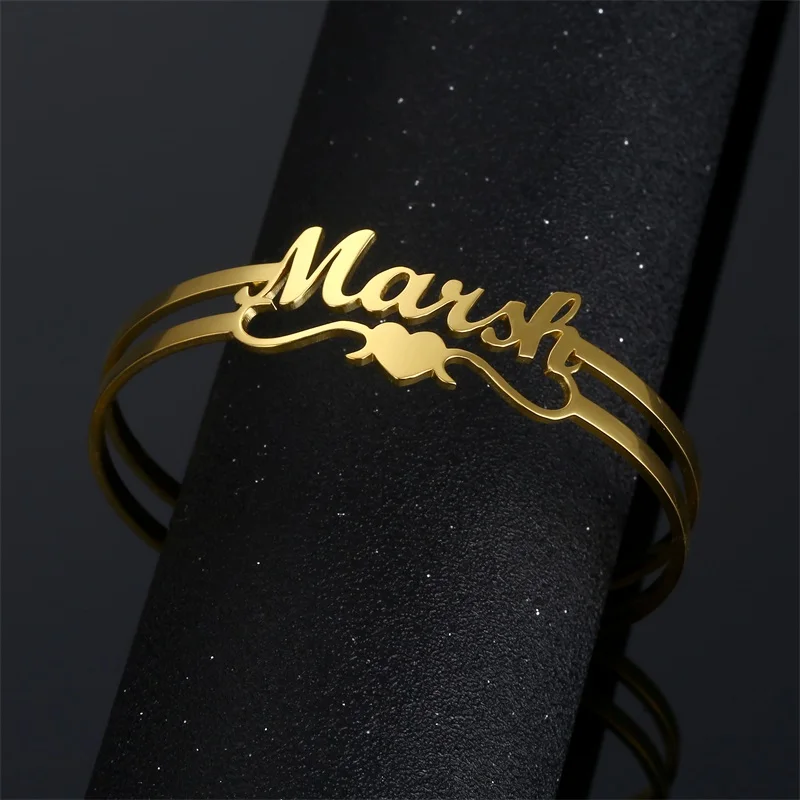 Customized Classic Nameplate Name Bracelet Personalized Custom Cuff Bangles Women Men Rose Gold Stainless Steel Jewelry Customized Classic Nameplate Name Bracelet Personalized Custom Cuff Bangles Women Men Rose Gold Stainless Steel Jewelry