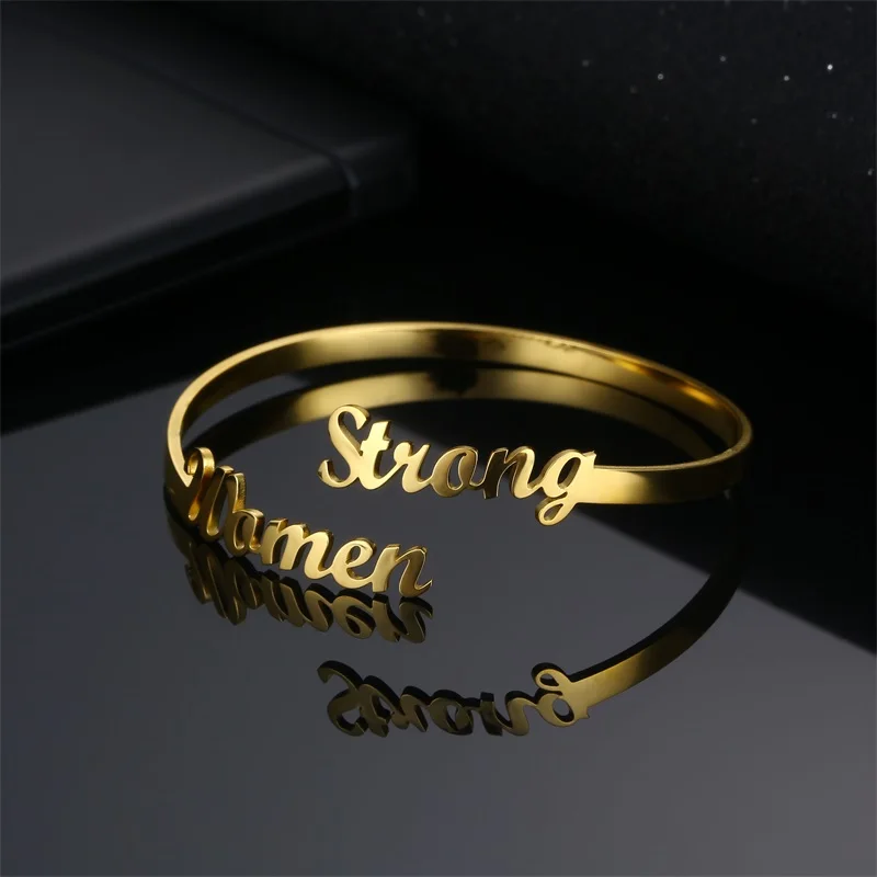 Customized Classic Nameplate Name Bracelet Personalized Custom Cuff Bangles Women Men Rose Gold Stainless Steel Jewelry Customized Classic Nameplate Name Bracelet Personalized Custom Cuff Bangles Women Men Rose Gold Stainless Steel Jewelry