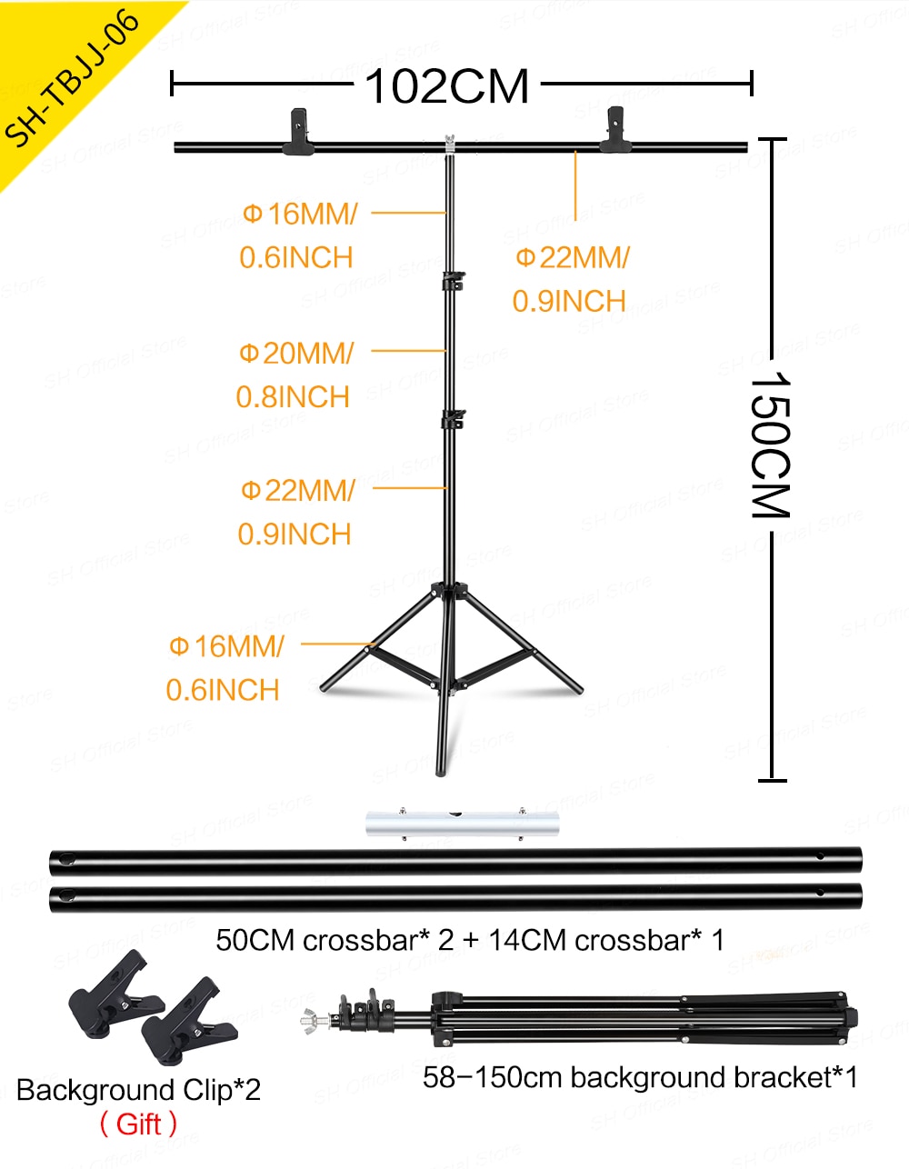 Photography Photo Studio T-Shape Backdrop Background Stand Frame Support System Kit For Video Chroma Key Green Screen With Stand