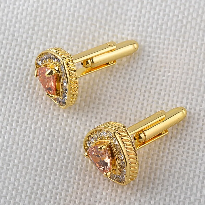 Men's Enamel Crystal Cufflinks Wedding Party Cufflink French Shirt Cuff Buttons Cuff Links Luxury Rhinestone Silver Gold Color