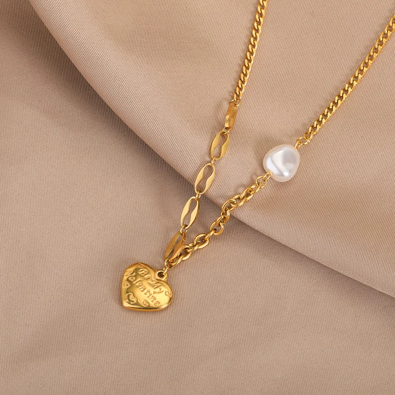 Minimalist Heart Necklaces For Women Stainless Steel Zircon Square Pendant Choker Fashion Festival Party Gift Jewelry