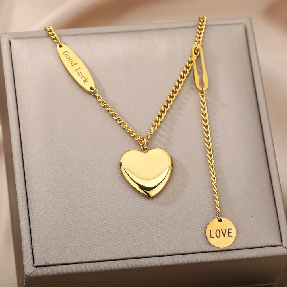 Stainless Steel Gold Color Multi-Layer Geometric Necklace For Women 2022 Trendy New Fashion Party Jewelry Collares Dropshipping
