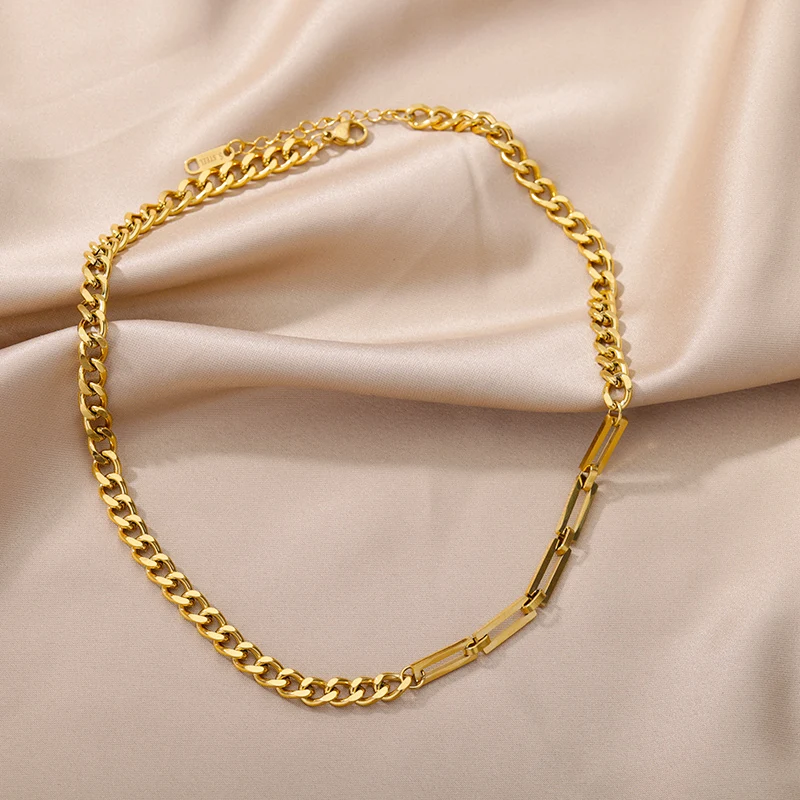 Stainless Steel Gold Color Multi-Layer Geometric Necklace For Women 2022 Trendy New Fashion Party Jewelry Collares Dropshipping