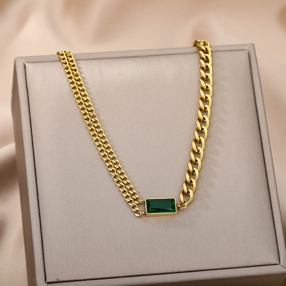 Stainless Steel Gold Color Multi-Layer Geometric Necklace For Women 2022 Trendy New Fashion Party Jewelry Collares Dropshipping