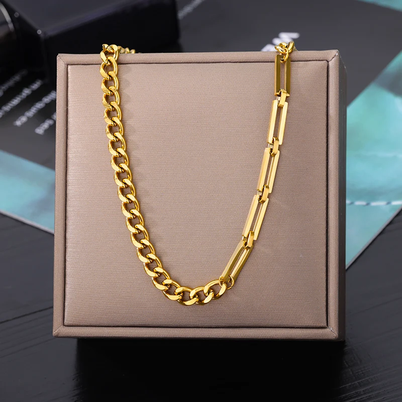 Stainless Steel Gold Color Multi-Layer Geometric Necklace For Women 2022 Trendy New Fashion Party Jewelry Collares Dropshipping
