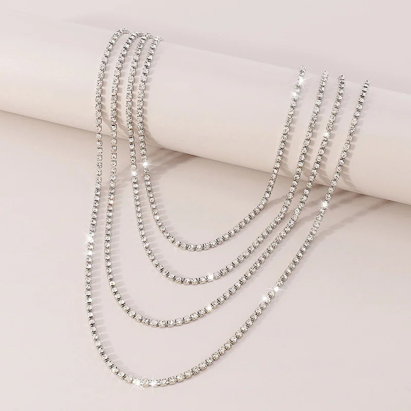 Stonefans Sexy Shiny Rhinestone Multilayer Necklaces for Women Fashion Irregular Y Shape Claw Chain Collar Jewelry Accessories