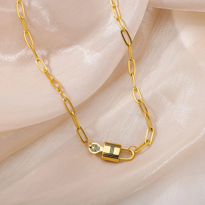 Stainless Steel Gold Color Multi-Layer Geometric Necklace For Women 2022 Trendy New Fashion Party Jewelry Collares Dropshipping