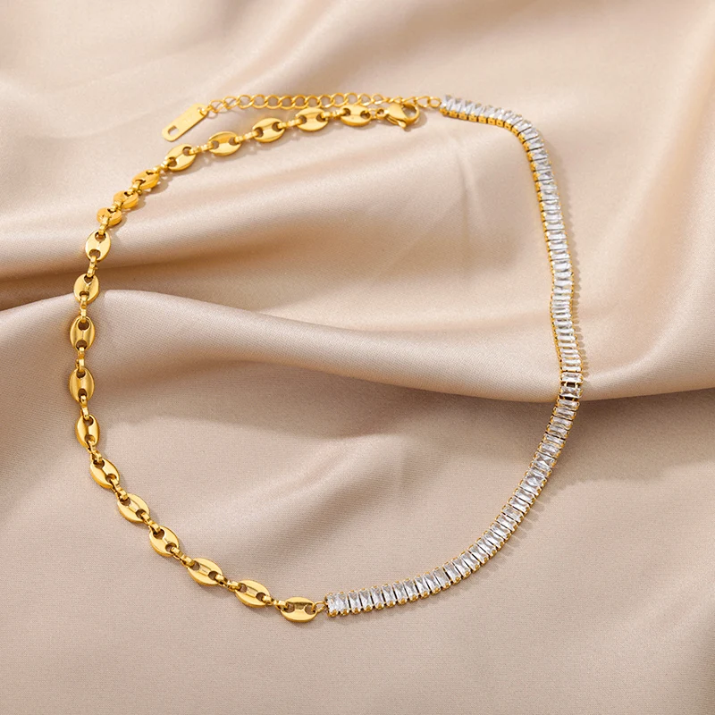 Stainless Steel Gold Color Multi-Layer Geometric Necklace For Women 2022 Trendy New Fashion Party Jewelry Collares Dropshipping