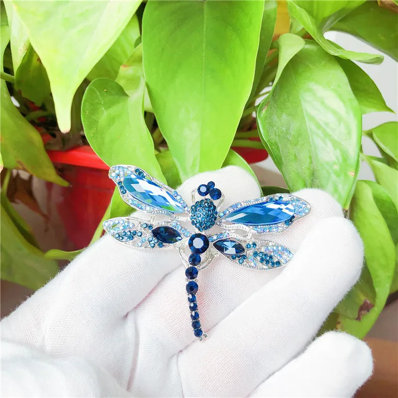Blue Crystal Vintage Dragonfly Brooches for Women Insect Brooch Pins Dress Coat Accessories Rhinestone Badge Animal Jewelry Blue Crystal Vintage Dragonfly Brooches for Women Insect Brooch Pins Dress Coat Accessories Rhinestone Badge Animal Jewelry