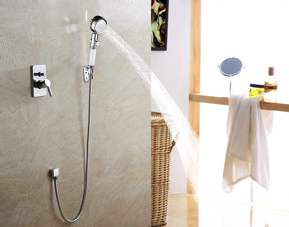 Turbo Propeller Water Saving Shower Head and Holder High Preassure Showerhead Rainfall with Fan Bathroom Accessories