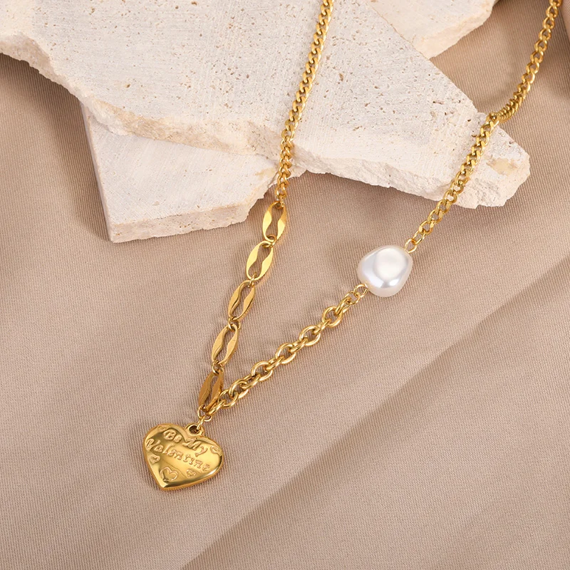 Minimalist Heart Necklaces For Women Stainless Steel Zircon Square Pendant Choker Fashion Festival Party Gift Jewelry