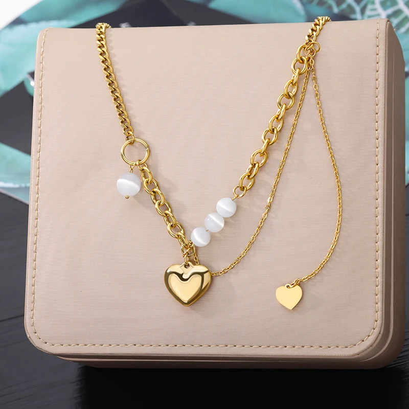 Stainless Steel Gold Color Multi-Layer Geometric Necklace For Women 2022 Trendy New Fashion Party Jewelry Collares Dropshipping
