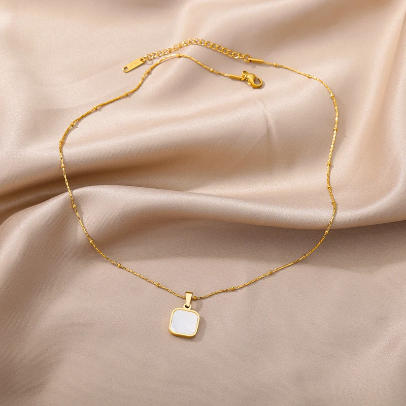 Stainless Steel Gold Color Multi-Layer Geometric Necklace For Women 2022 Trendy New Fashion Party Jewelry Collares Dropshipping