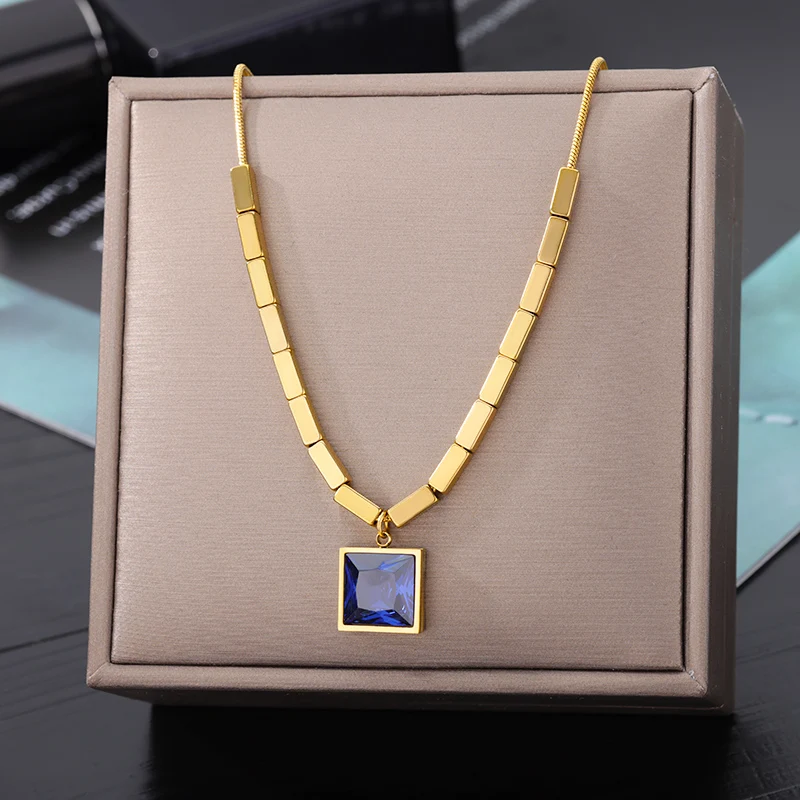Stainless Steel Gold Color Multi-Layer Geometric Necklace For Women 2022 Trendy New Fashion Party Jewelry Collares Dropshipping
