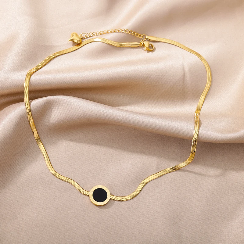 Stainless Steel Gold Color Multi-Layer Geometric Necklace For Women 2022 Trendy New Fashion Party Jewelry Collares Dropshipping