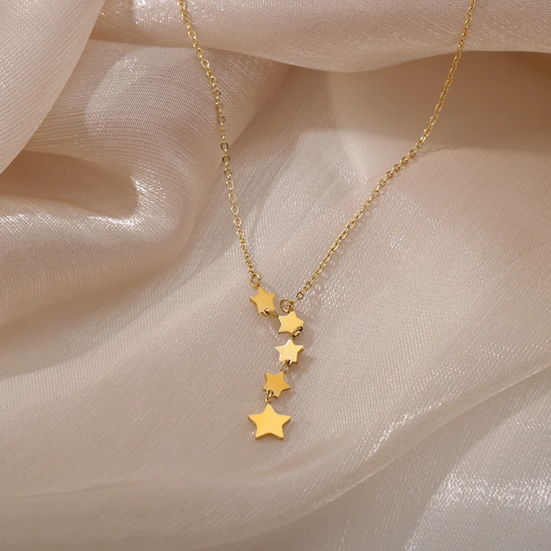 Stainless Steel Gold Color Multi-Layer Geometric Necklace For Women 2022 Trendy New Fashion Party Jewelry Collares Dropshipping