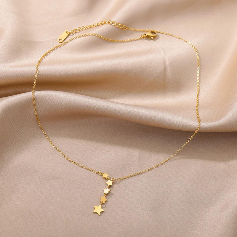 Stainless Steel Gold Color Multi-Layer Geometric Necklace For Women 2022 Trendy New Fashion Party Jewelry Collares Dropshipping