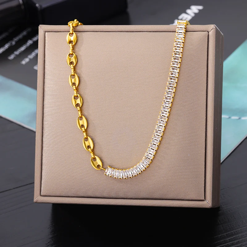 Stainless Steel Gold Color Multi-Layer Geometric Necklace For Women 2022 Trendy New Fashion Party Jewelry Collares Dropshipping