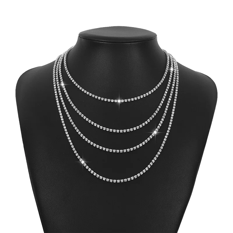 Stonefans Sexy Shiny Rhinestone Multilayer Necklaces for Women Fashion Irregular Y Shape Claw Chain Collar Jewelry Accessories