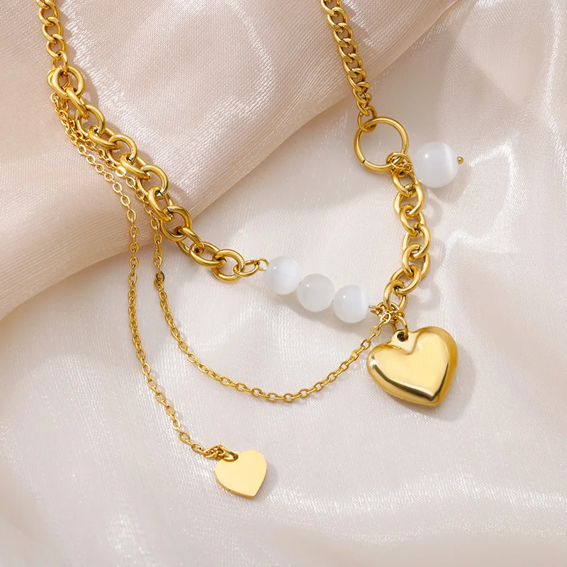 Stainless Steel Gold Color Multi-Layer Geometric Necklace For Women 2022 Trendy New Fashion Party Jewelry Collares Dropshipping