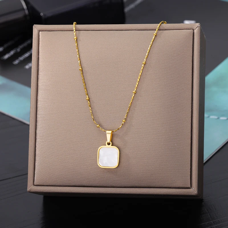 Stainless Steel Gold Color Multi-Layer Geometric Necklace For Women 2022 Trendy New Fashion Party Jewelry Collares Dropshipping