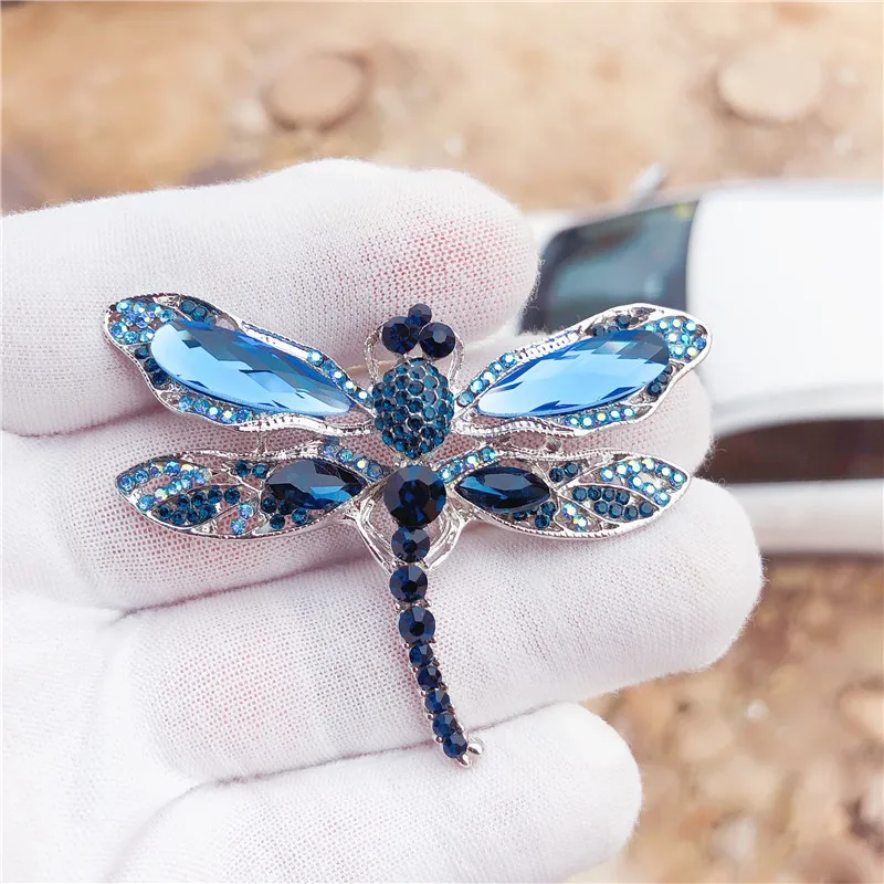 Blue Crystal Vintage Dragonfly Brooches for Women Insect Brooch Pins Dress Coat Accessories Rhinestone Badge Animal Jewelry Blue Crystal Vintage Dragonfly Brooches for Women Insect Brooch Pins Dress Coat Accessories Rhinestone Badge Animal Jewelry