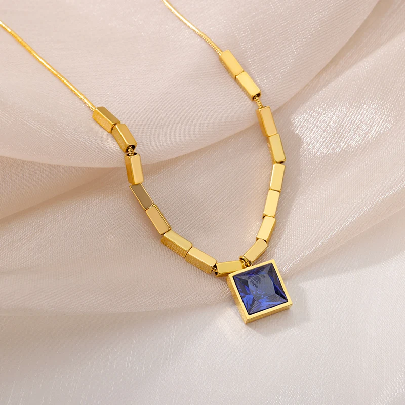 Stainless Steel Gold Color Multi-Layer Geometric Necklace For Women 2022 Trendy New Fashion Party Jewelry Collares Dropshipping