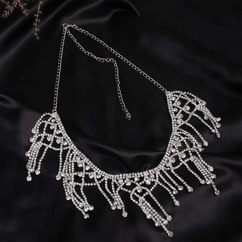 Stonefans Luxury Shiny Long Tassel Headdress for Women Party Fashion Wedding Headpiece Headbands Bride Hair Accessories Gift