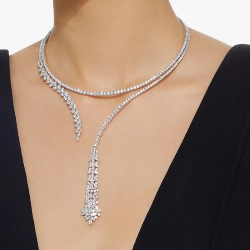 Stonefans Luxury Zircon Pendant Choker Jewelry Clavicle Chain for Women Korean Fashion Crystal Jewelry Necklace y2k Accessories