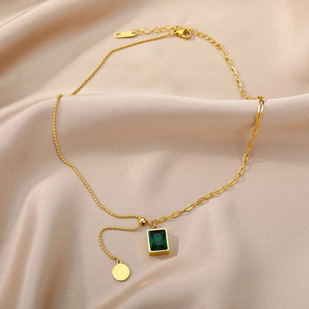 Stainless Steel Gold Color Multi-Layer Geometric Necklace For Women 2022 Trendy New Fashion Party Jewelry Collares Dropshipping