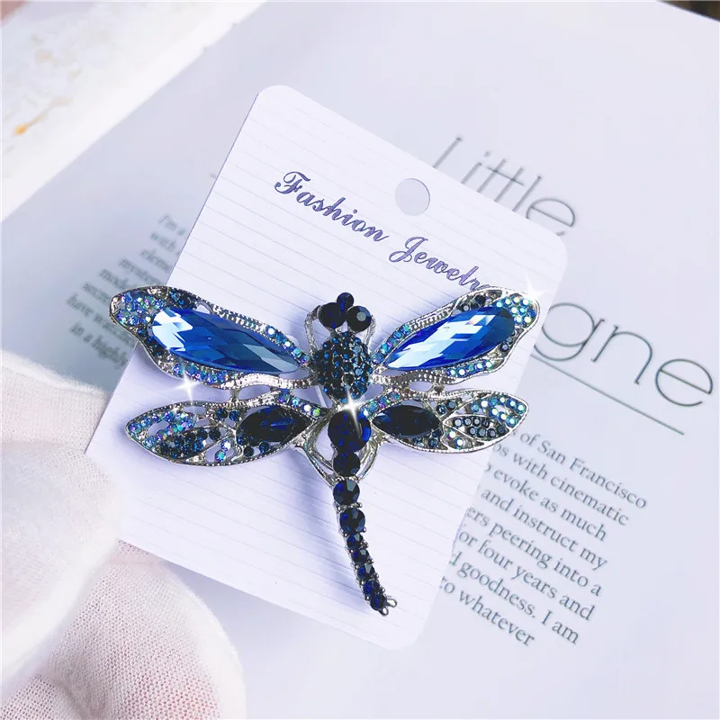 Blue Crystal Vintage Dragonfly Brooches for Women Insect Brooch Pins Dress Coat Accessories Rhinestone Badge Animal Jewelry Blue Crystal Vintage Dragonfly Brooches for Women Insect Brooch Pins Dress Coat Accessories Rhinestone Badge Animal Jewelry