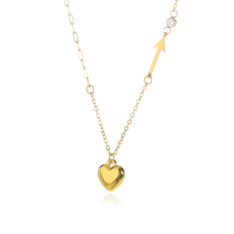 Minimalist Heart Necklaces For Women Stainless Steel Zircon Square Pendant Choker Fashion Festival Party Gift Jewelry