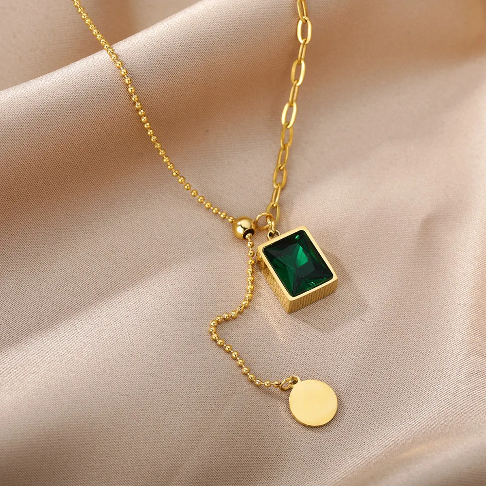 Stainless Steel Gold Color Multi-Layer Geometric Necklace For Women 2022 Trendy New Fashion Party Jewelry Collares Dropshipping