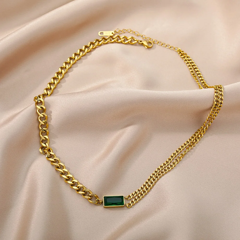 Stainless Steel Gold Color Multi-Layer Geometric Necklace For Women 2022 Trendy New Fashion Party Jewelry Collares Dropshipping