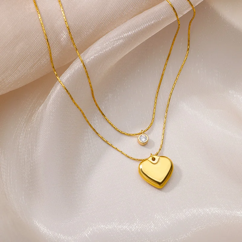 Stainless Steel Gold Color Multi-Layer Geometric Necklace For Women 2022 Trendy New Fashion Party Jewelry Collares Dropshipping