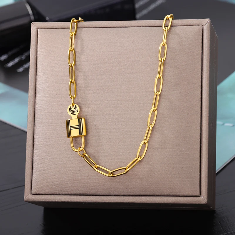 Stainless Steel Gold Color Multi-Layer Geometric Necklace For Women 2022 Trendy New Fashion Party Jewelry Collares Dropshipping