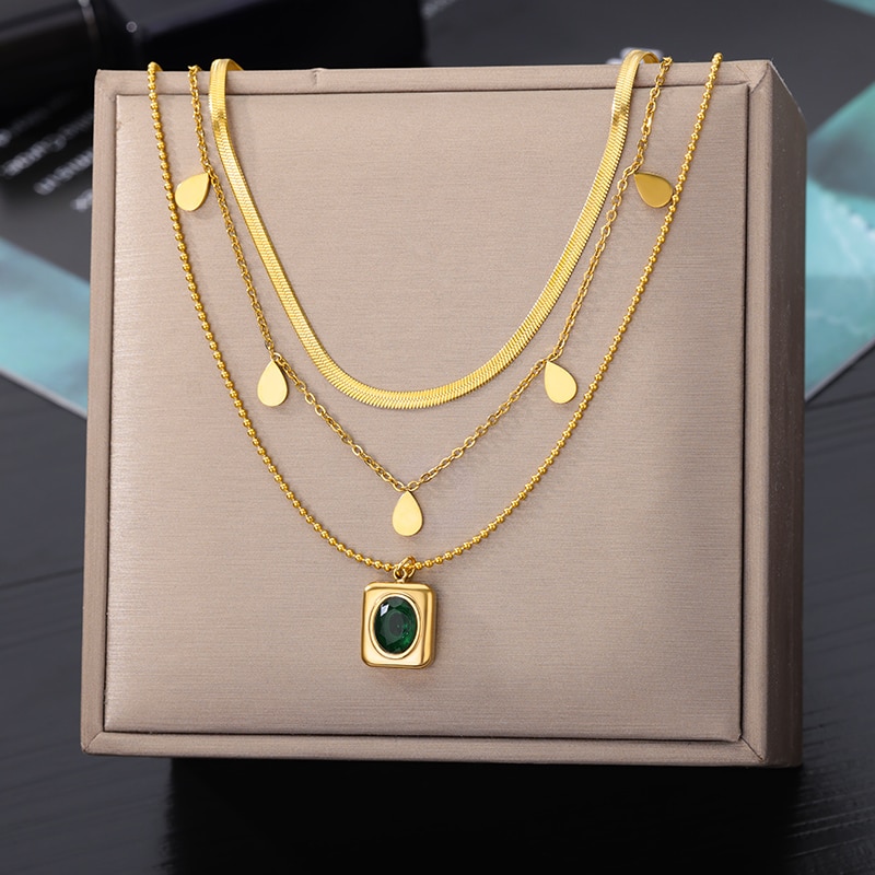 Stainless Steel Geometry Star Moon Butterfly Pendant Multilayer Chain Choker Necklace For Women Wedding Accessories Dropshipping