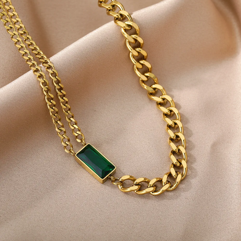 Stainless Steel Gold Color Multi-Layer Geometric Necklace For Women 2022 Trendy New Fashion Party Jewelry Collares Dropshipping