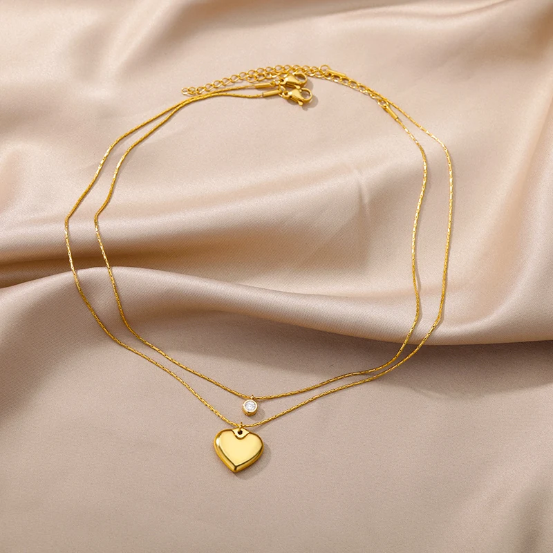 Stainless Steel Gold Color Multi-Layer Geometric Necklace For Women 2022 Trendy New Fashion Party Jewelry Collares Dropshipping