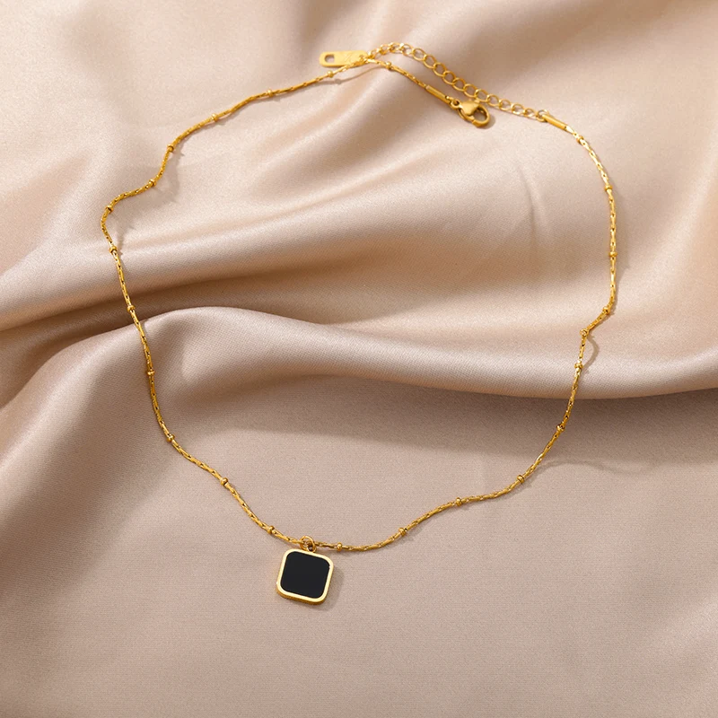 Stainless Steel Gold Color Multi-Layer Geometric Necklace For Women 2022 Trendy New Fashion Party Jewelry Collares Dropshipping
