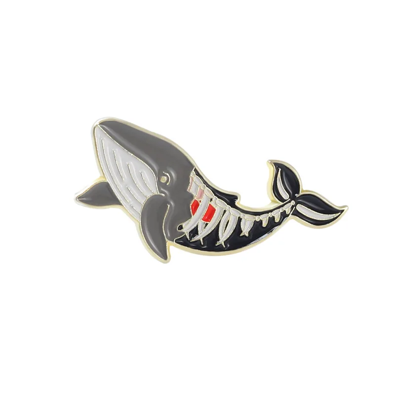 Creative Trendy Cartoon Skeleton Animal Ghost Cat Oil Drop Lapel Brooch Badge Pin Denim Bag Gift Men Women Fashion Jewelry