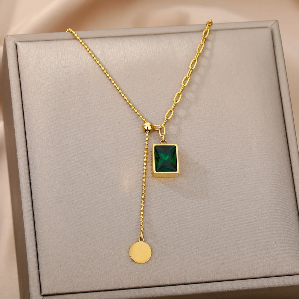 Stainless Steel Gold Color Multi-Layer Geometric Necklace For Women 2022 Trendy New Fashion Party Jewelry Collares Dropshipping