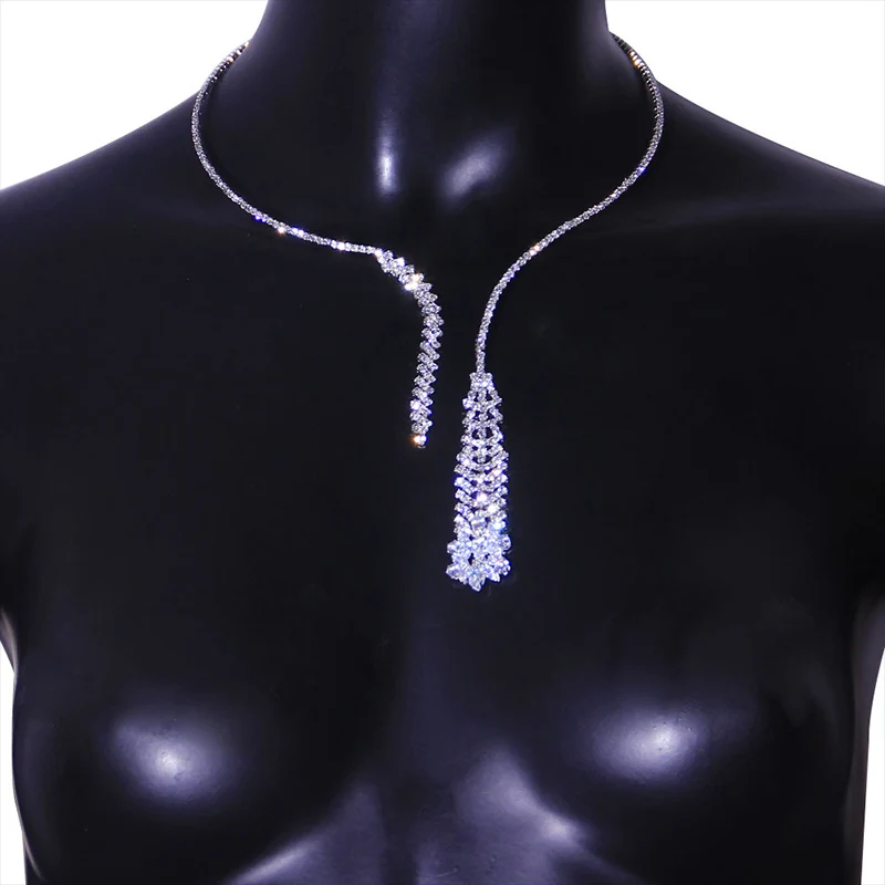 Stonefans Luxury Zircon Pendant Choker Jewelry Clavicle Chain for Women Korean Fashion Crystal Jewelry Necklace y2k Accessories