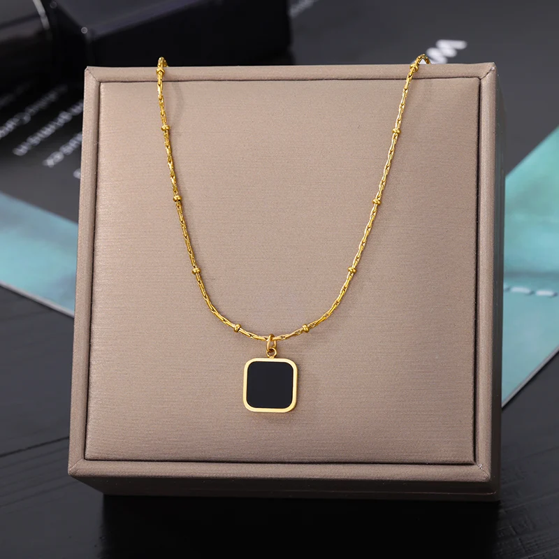 Stainless Steel Gold Color Multi-Layer Geometric Necklace For Women 2022 Trendy New Fashion Party Jewelry Collares Dropshipping