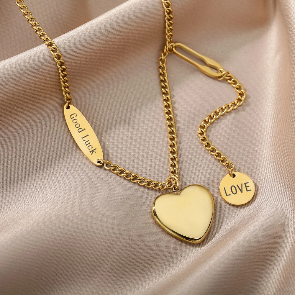 Stainless Steel Gold Color Multi-Layer Geometric Necklace For Women 2022 Trendy New Fashion Party Jewelry Collares Dropshipping