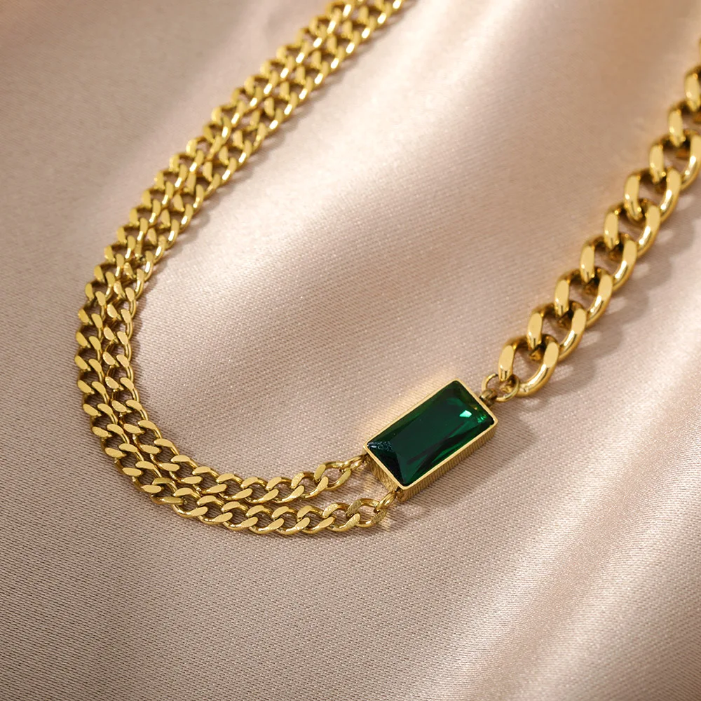 Stainless Steel Gold Color Multi-Layer Geometric Necklace For Women 2022 Trendy New Fashion Party Jewelry Collares Dropshipping